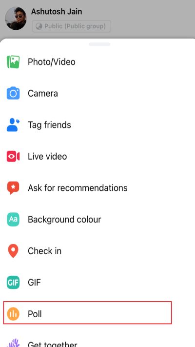 creating poll post in groups